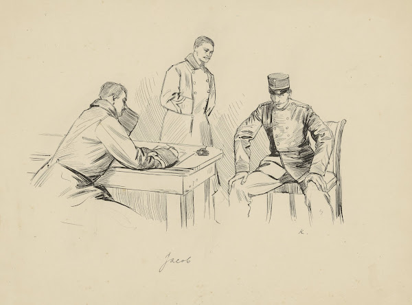 Drie mannen rond een tafel 1898