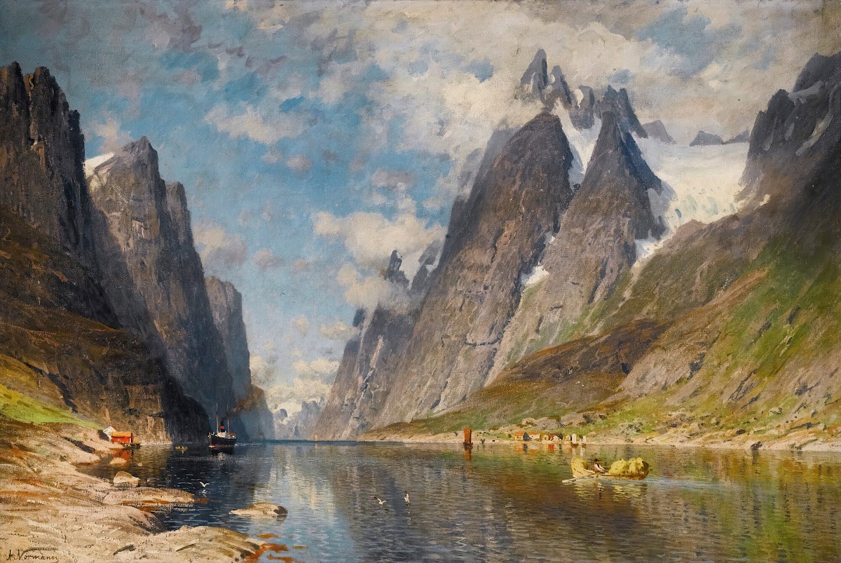 A Norwegian fjord possibly the Sognefjord