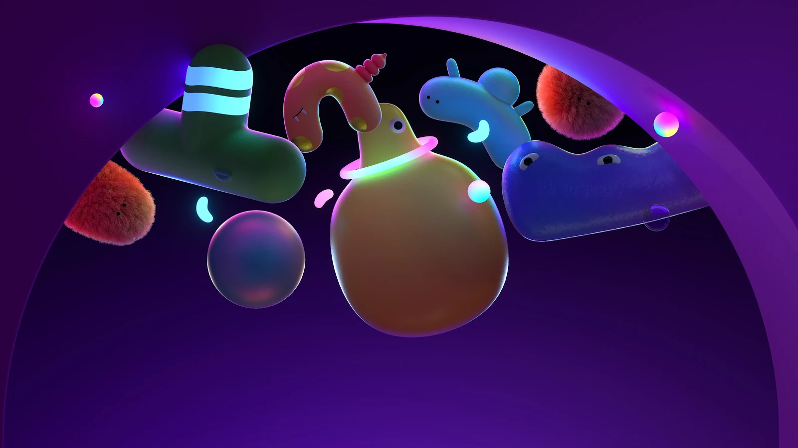 Whimsical Floating 3D Characters - 3D Digital Art 4K Wallpaper (3840x2160)