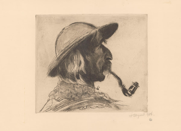 Szymon Tatar Mountaineers head with a pipe state II 1906