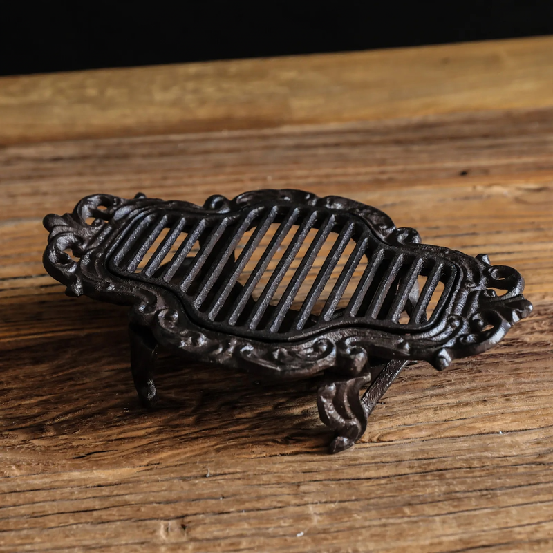 Cast iron teapot warmer with burner stand
