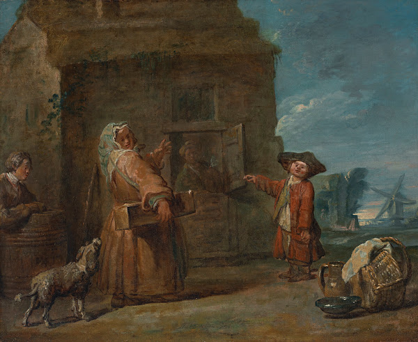 A genre scene possibly La boïte du prestidigitateur The Conjurers Box 1730