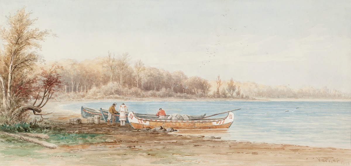 Canoes And Trappers 1881