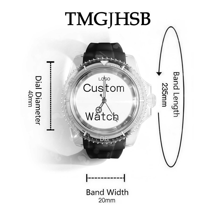 Transparent Silicone Black Watch