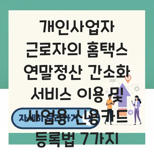 개인사업자 근로자의 홈택스 연말정산 간소화 서비스 이용 및 사업용 신용카드 등록법 대표 이미지