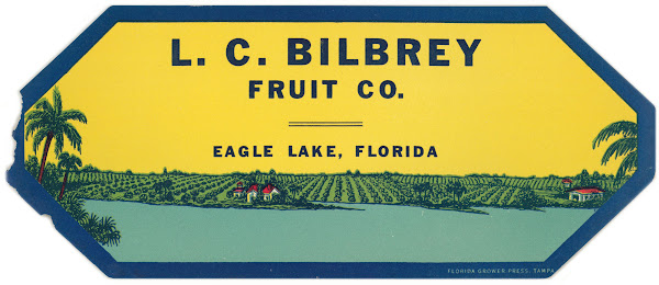 LC Bilbrey Fruit Company Label 1930 1950