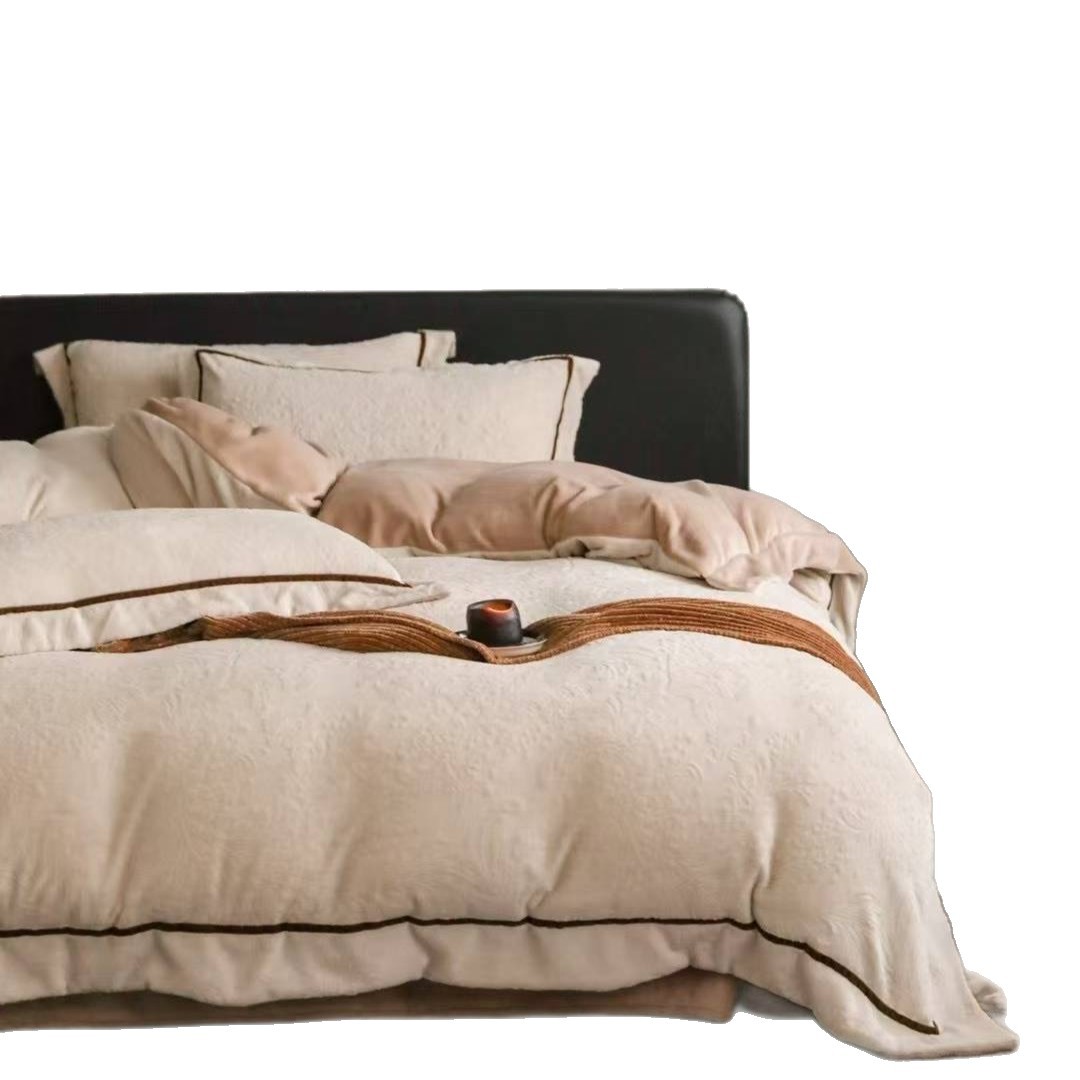 Milk fleece bedding set, 230g, with relief pattern