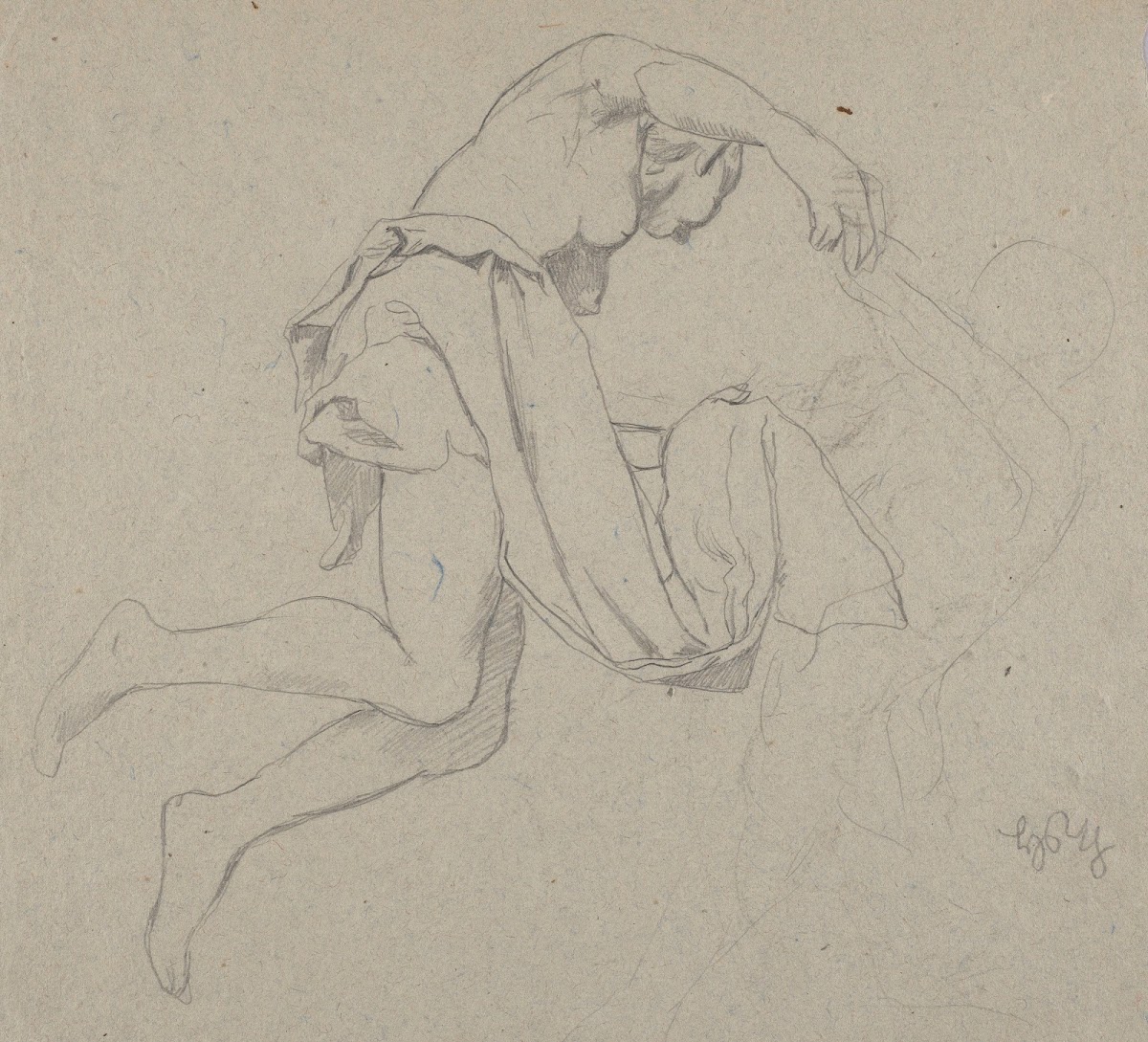 Two Semi Nude Females 1906