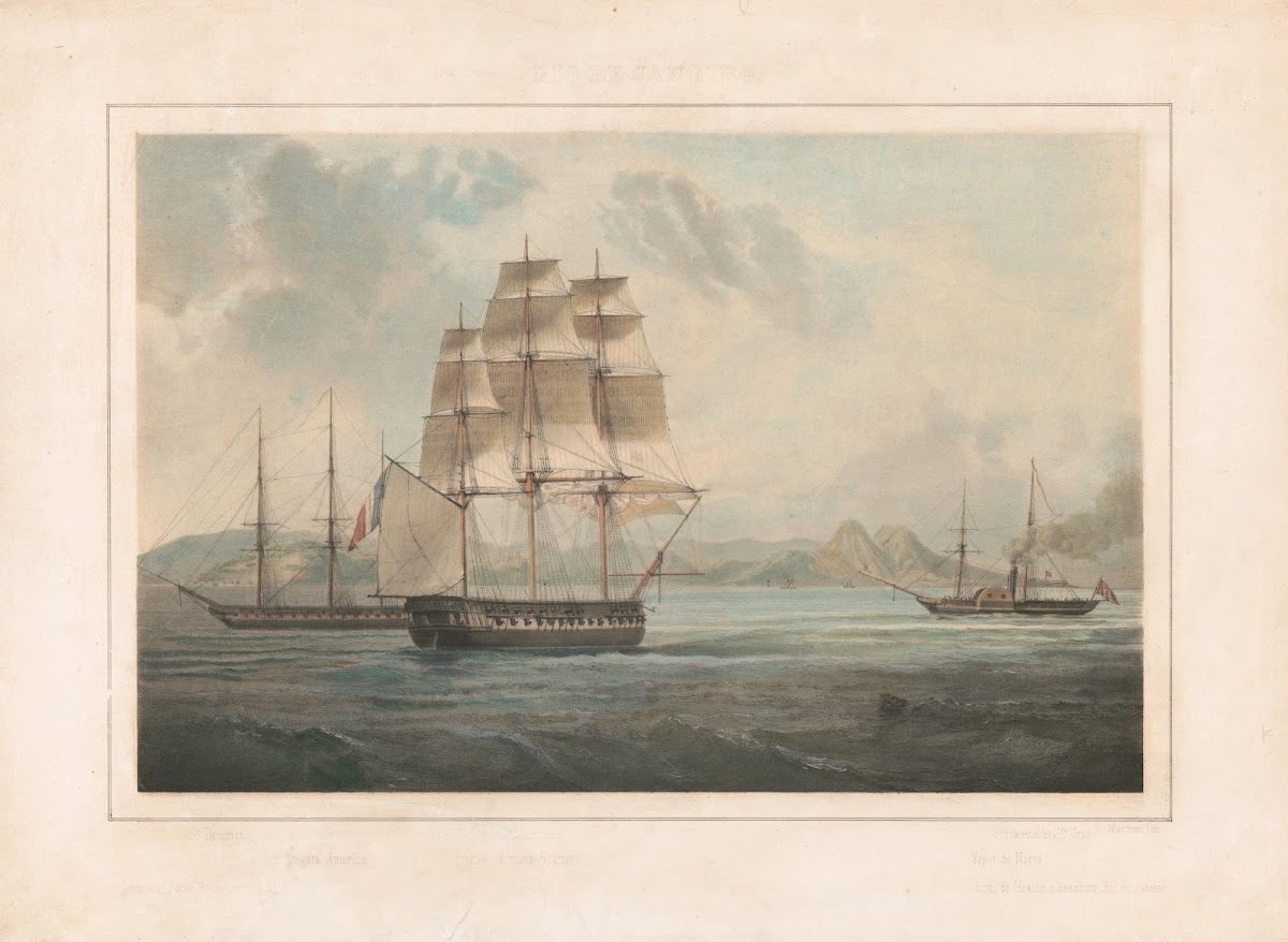Frigate America  frigate La Rein Blanche 19th century