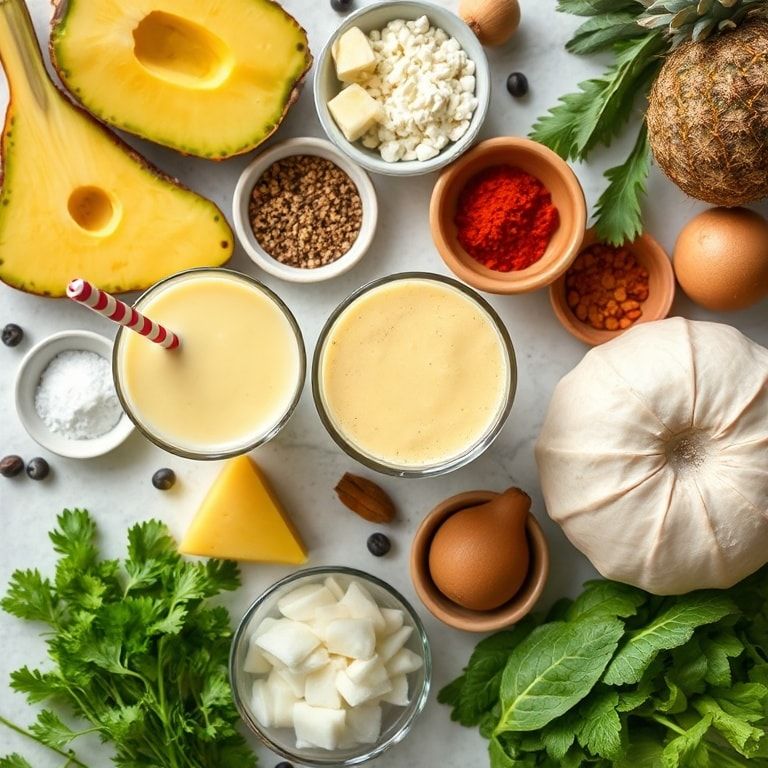Ingredients for Tropical Pina Colada Milkshakes for a Blissful Summer Treat – Easy & Homemade Refreshment