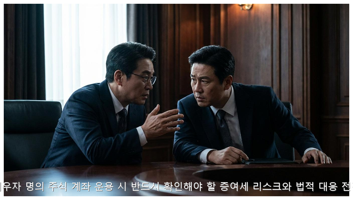 배우자 명의 주식 계좌 운용 시 반드시 확인해야 할 증여세 리스크와 법적 대응 전략 핵심 안내 및 분석 인포그래픽 (5)