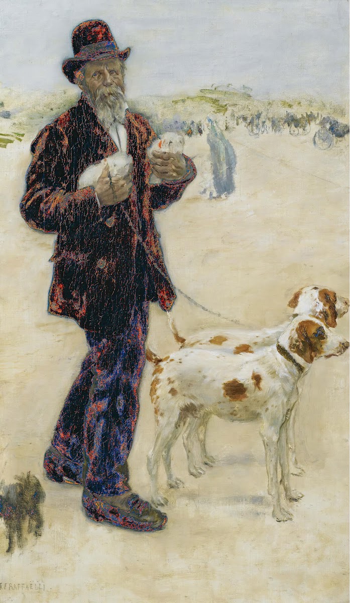 Man walking dogs