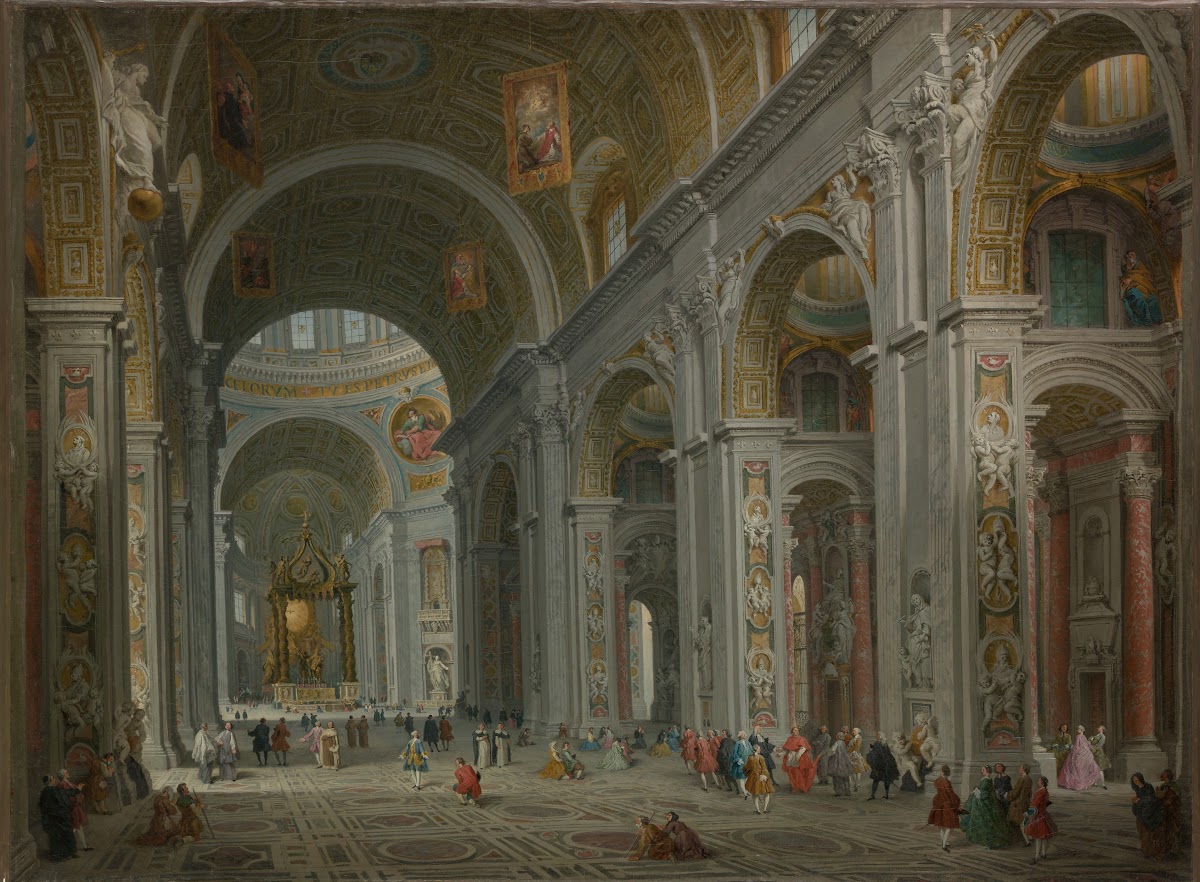 Interior of Saint Peters Rome after 1754