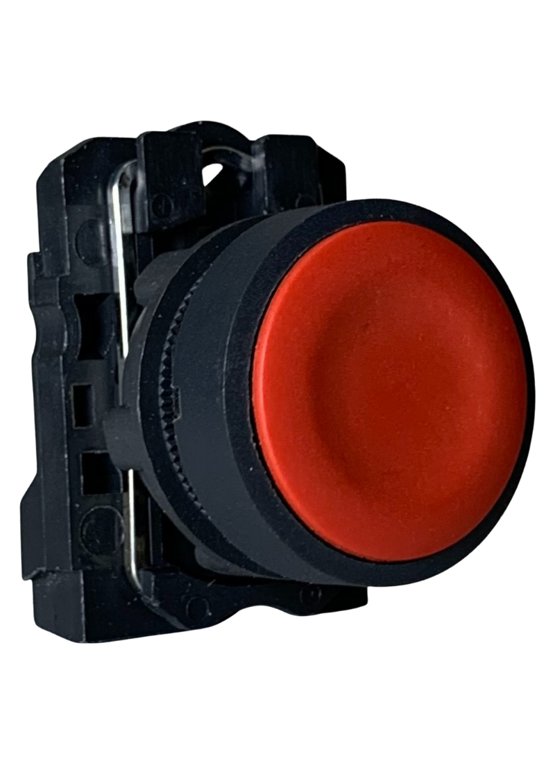 Flush Button Spring Return Momentary Red 1 N/C