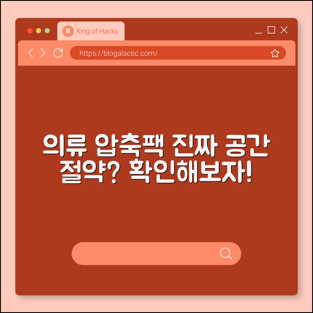 의류 압축팩, 정말 공간 절약 될까요?