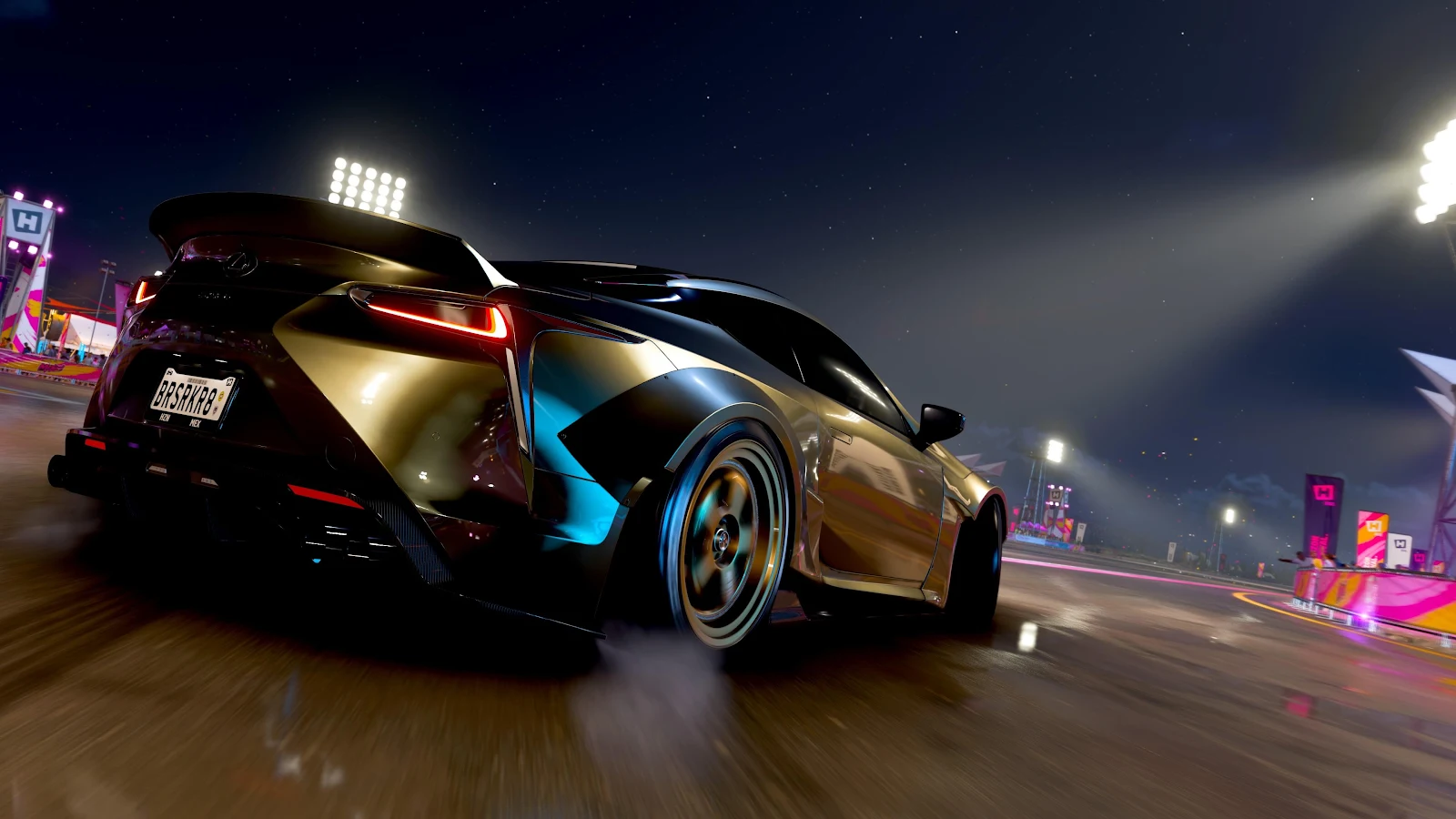 Lexus LC 500 Night Drift - Video Game Photography 4K Wallpaper (3840x2160)