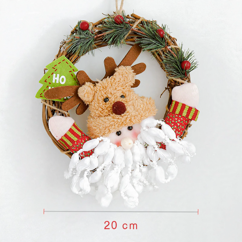 Wooden Christmas wreath with figures