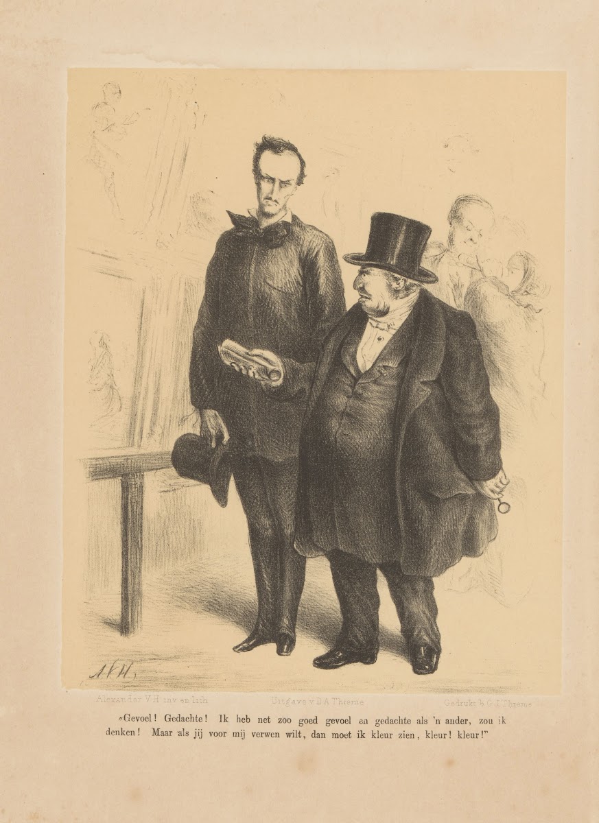 Schilder en kunstliefhebber op tentoonstelling 1855   1873