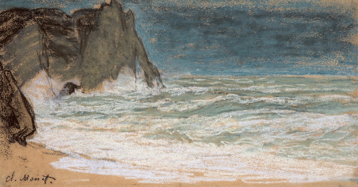 The raging sea at Etretat 1868