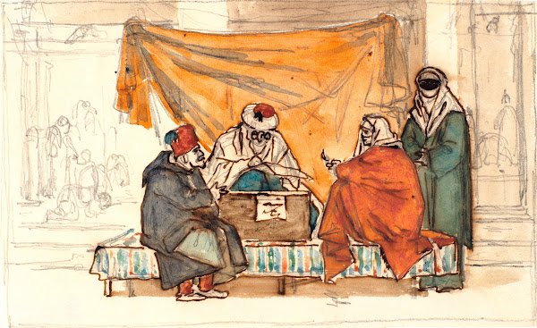 En tyrkisk notarius opsætter en ægteskabskontrakt 1836