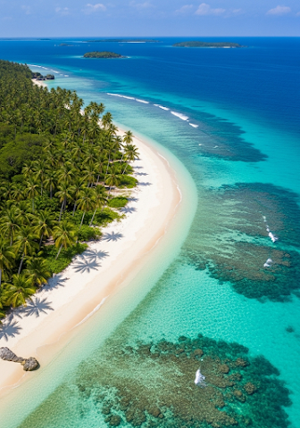 Aerial Tropical Beach Paradise