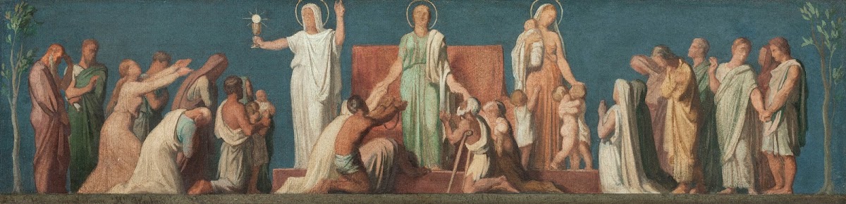 Esquisse pour léglise Saint Vincent de Paul Les trois Vertus théologales 1848