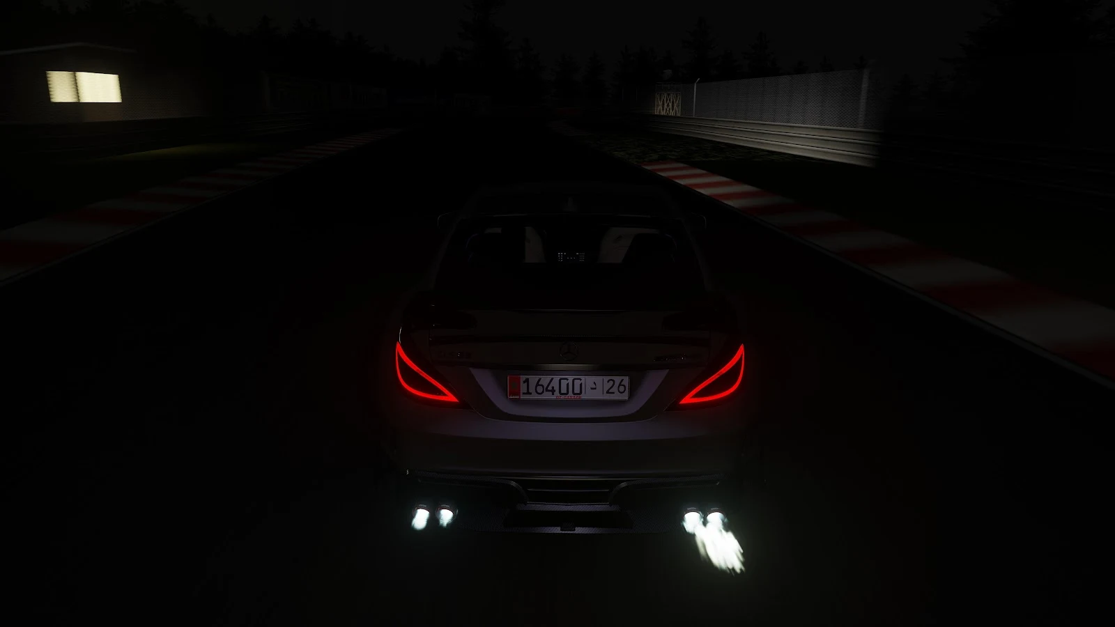 Mercedes Benz On Night Track - Digital Car Rendering 5K Wallpaper (5376x3024)