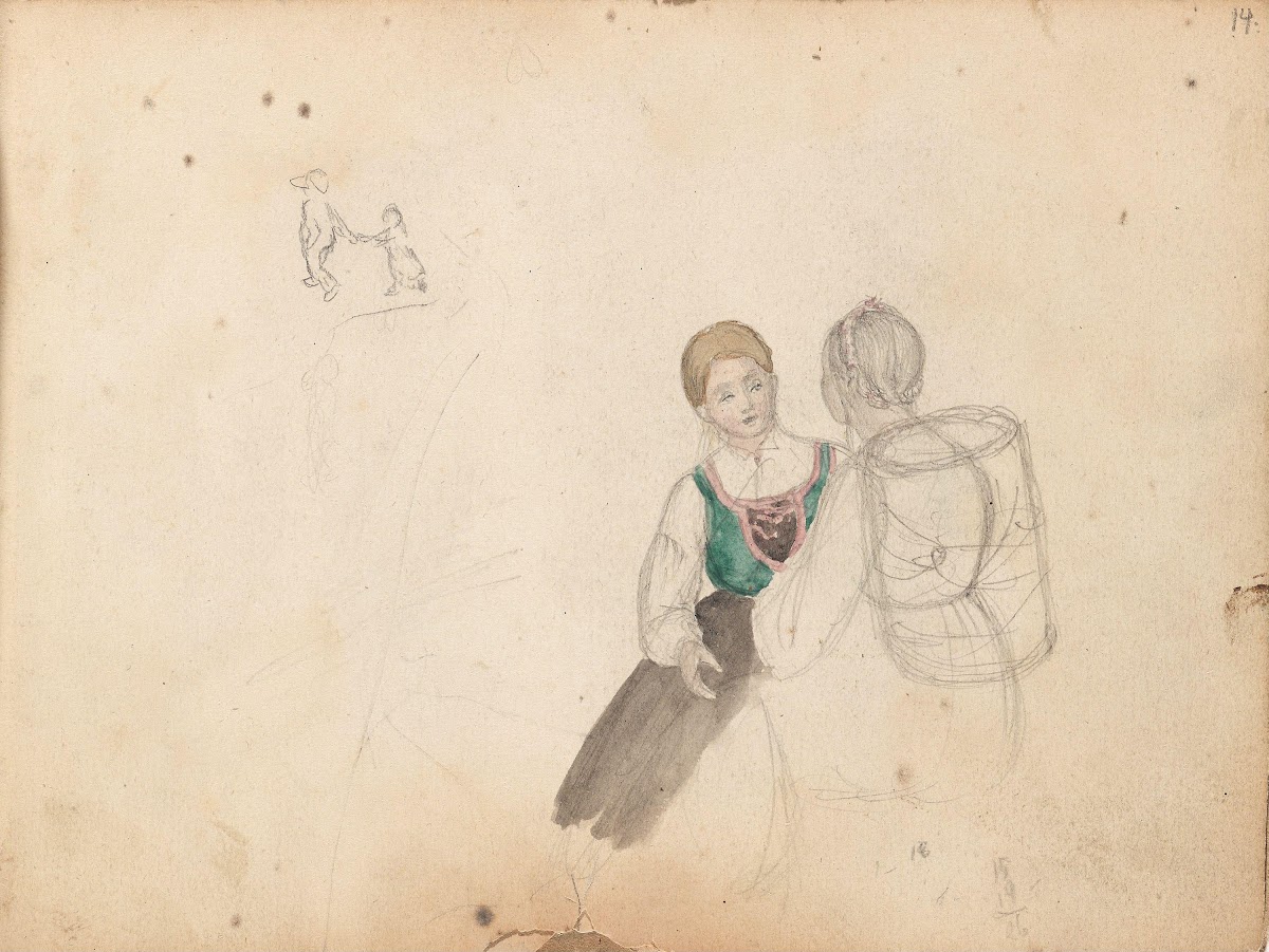 To barn to unge kvinner 1843