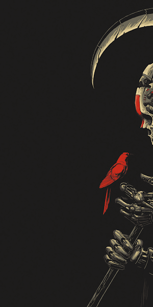 Cyberpunk, Digital Art, Skull, Robot 2K Wallpaper Background