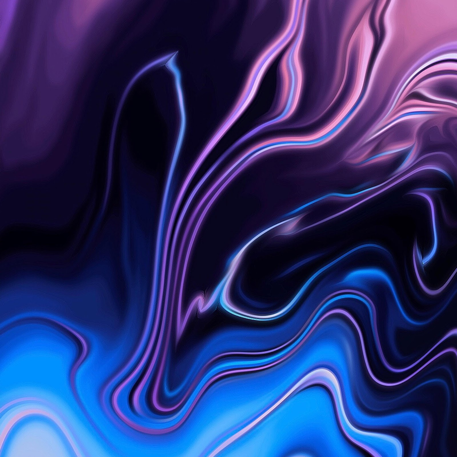 Download Purple And Blue Liquid Waves 4K iPhone