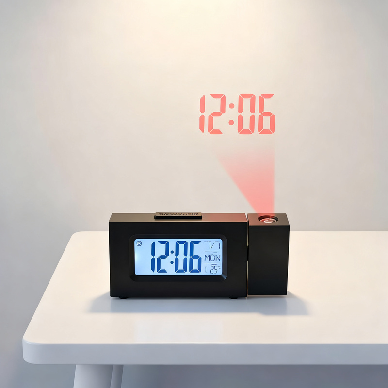Mini Projection Alarm Clock with LCD Display