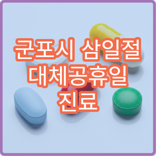 군포시 삼일절 대체공휴일 진료 병원 어디? 진료과별 문 여는 곳 알아보기