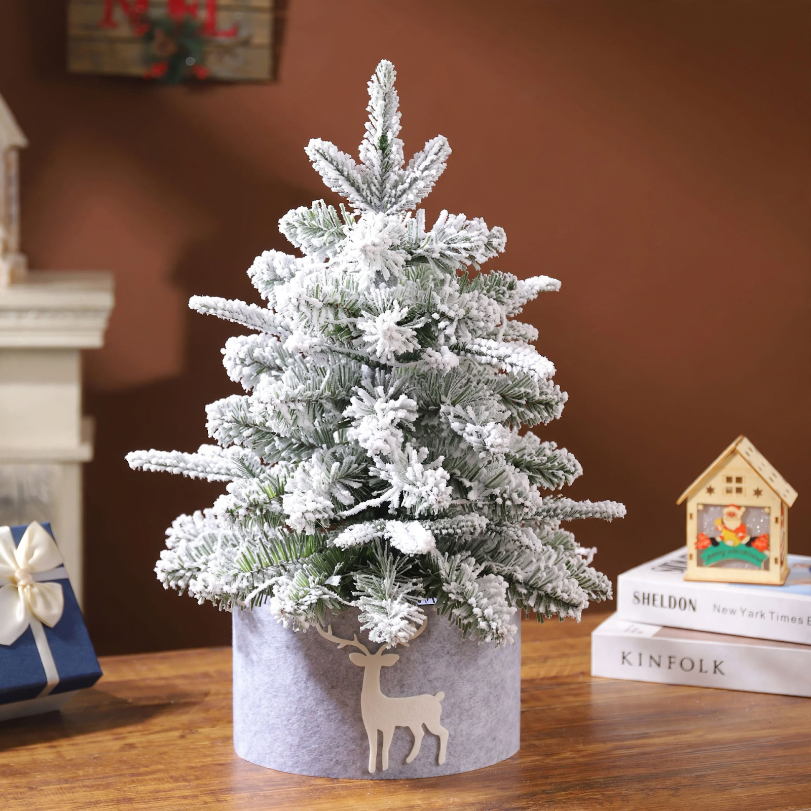 Mini Christmas tree for the table, 45-60 cm, flocked