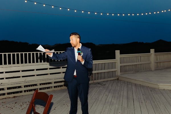 Toasts at dusk on the deck