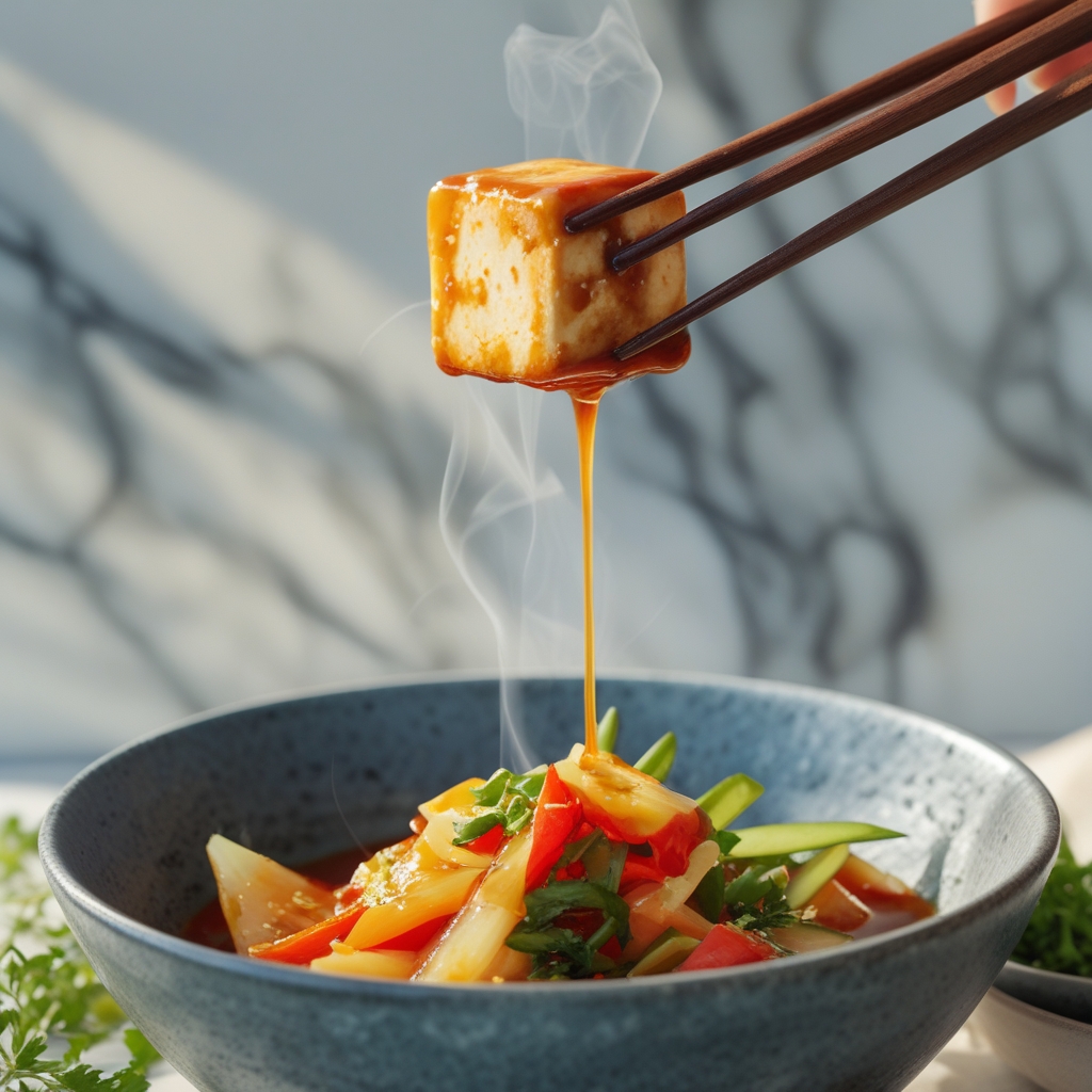 Final Crispy Korean Gochujang Tofu Protein Bowls with Quick-Pickled Veggies