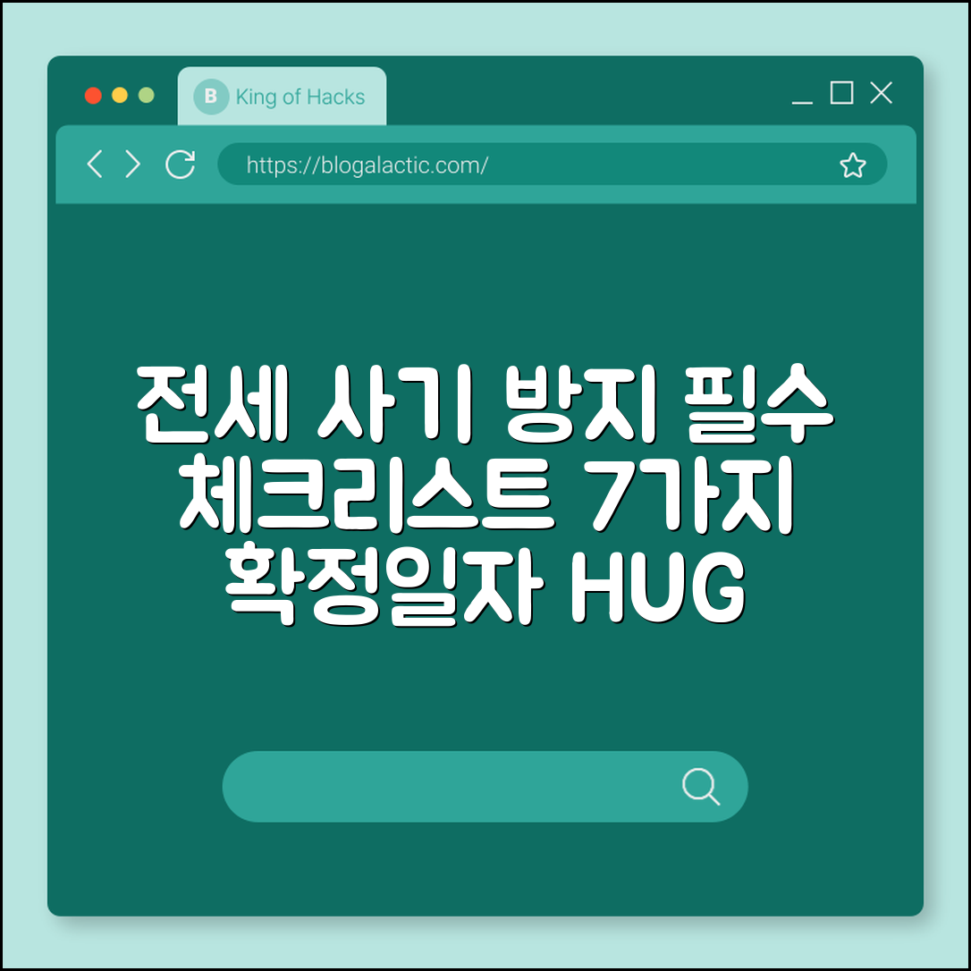 전세 사기 예방을 위한 계약 전 필수 체크리스트 7가지 (확정일자, 전입신고, 등기부등본 확인, HUG 보증보험)