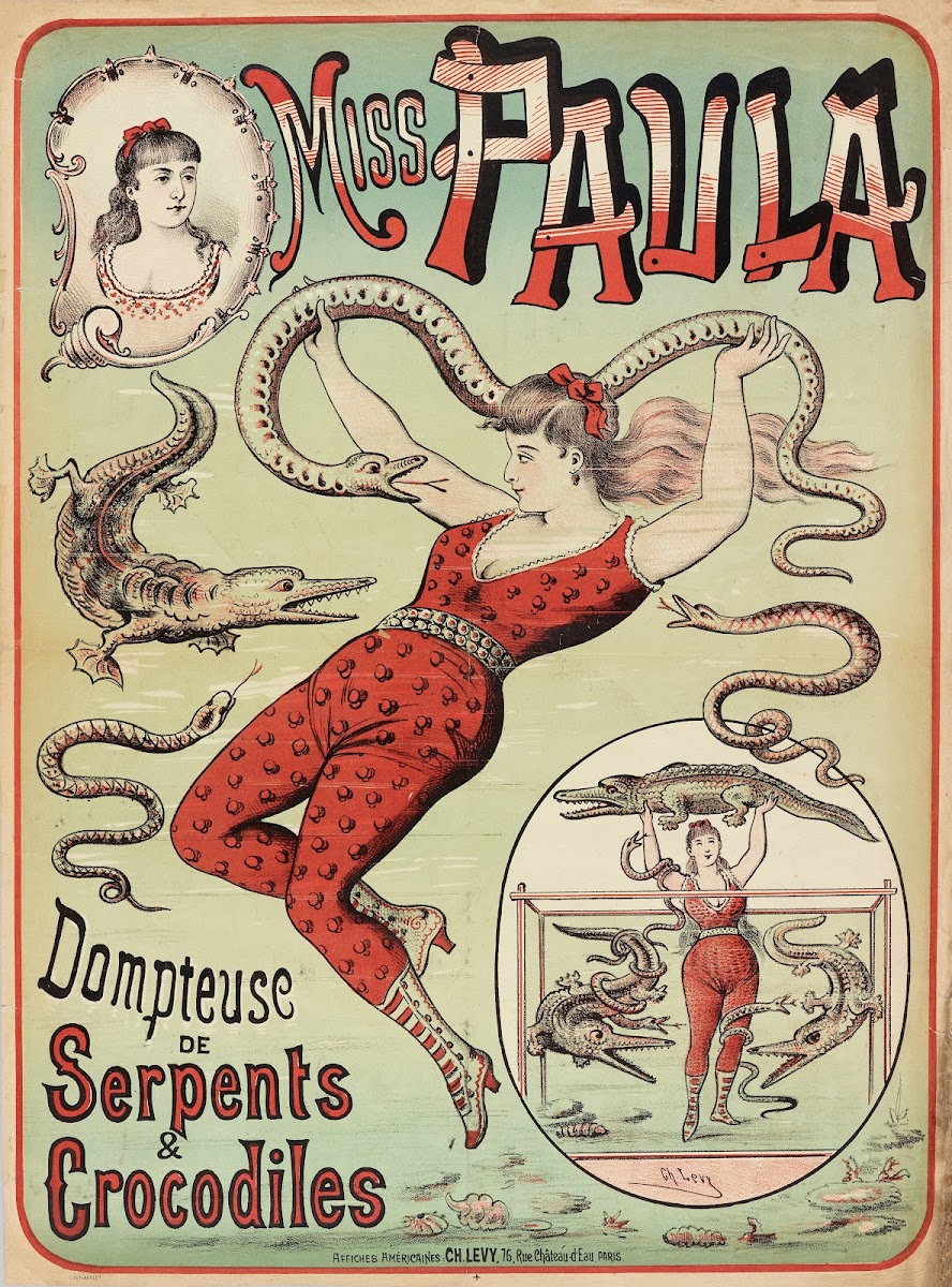Miss Paula Dompteuse De Serpents  Crocodiles 1882 1888
