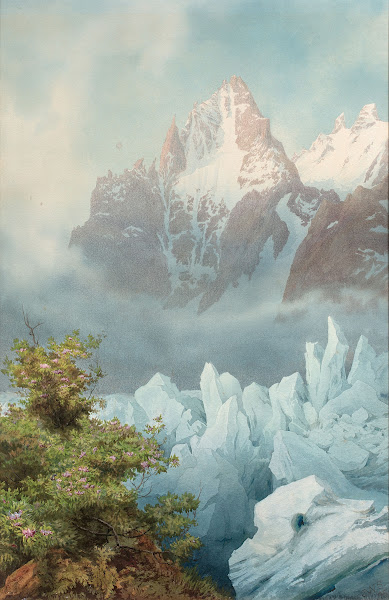 Les Grands Charmoz au dessus de la Mer de Glace Chamonix