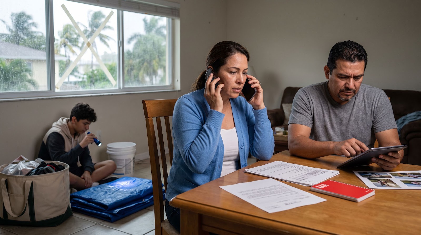 Florida home insurance neighbors tree falls family calling insurer after roof damage