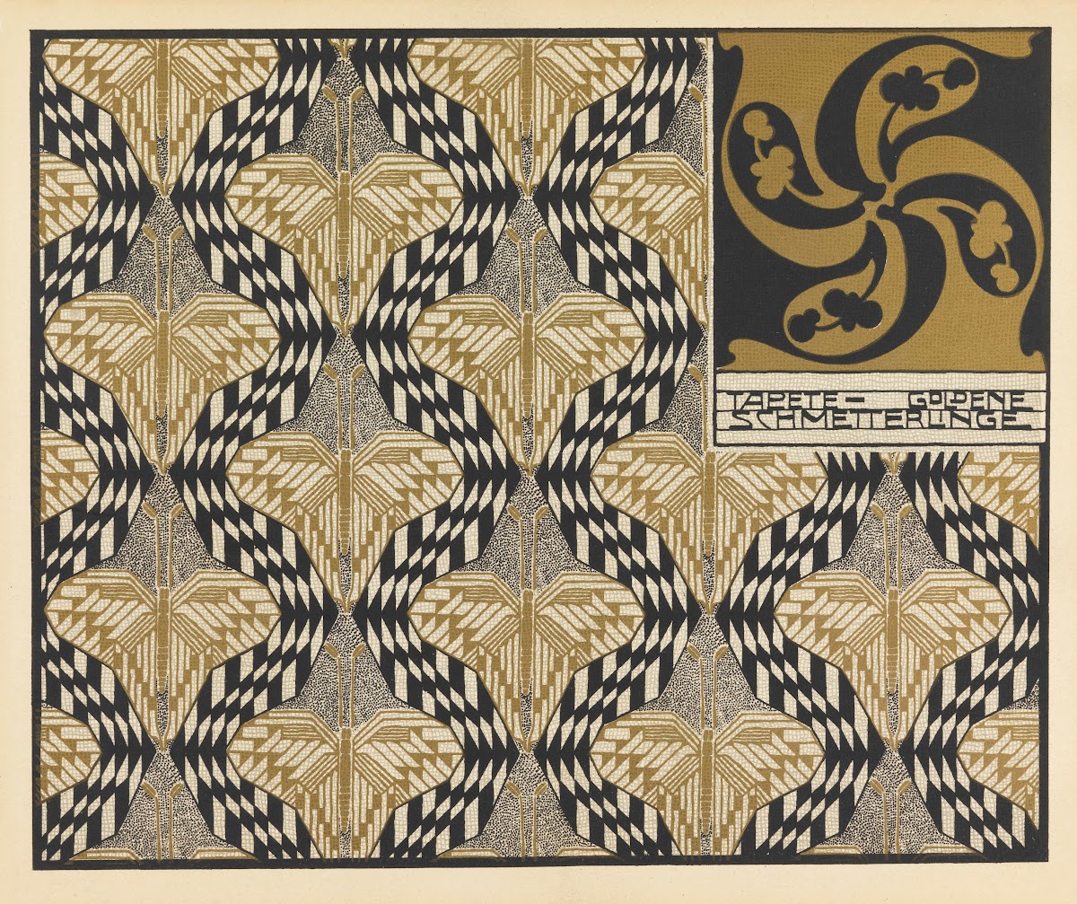 Tapete Goldene Schmetterlinge Golden Butterfly Wallpaper 1901