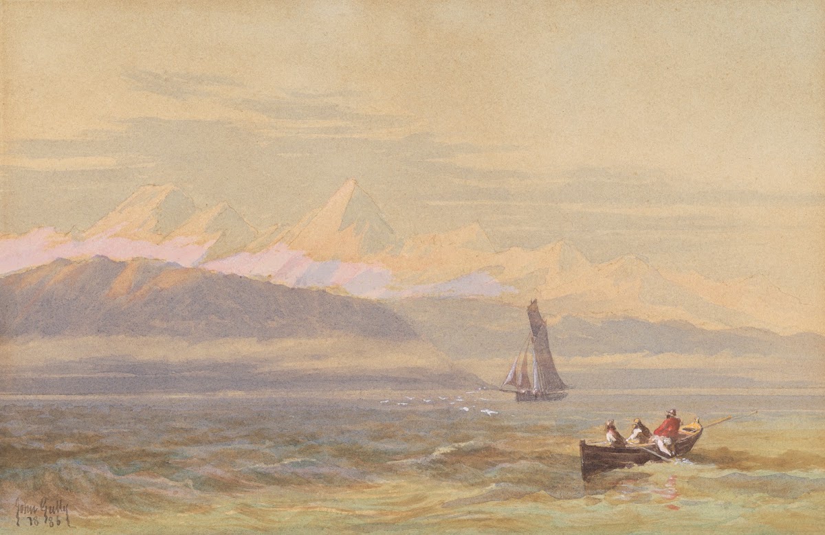 New Zealand coastal scene 1886