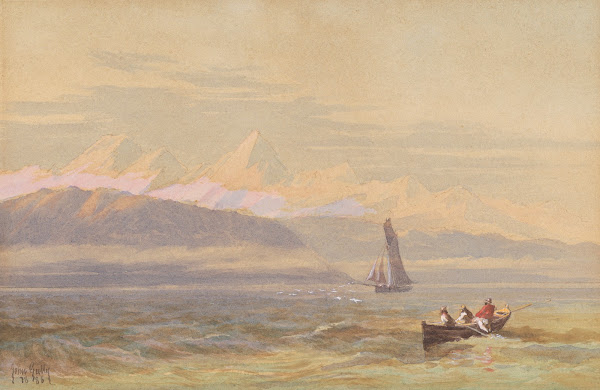 New Zealand coastal scene 1886