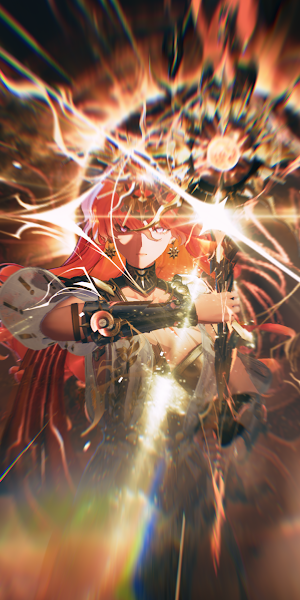 Anime, Fantasy, Redhead, Glowing Effects 4K Wallpaper Background