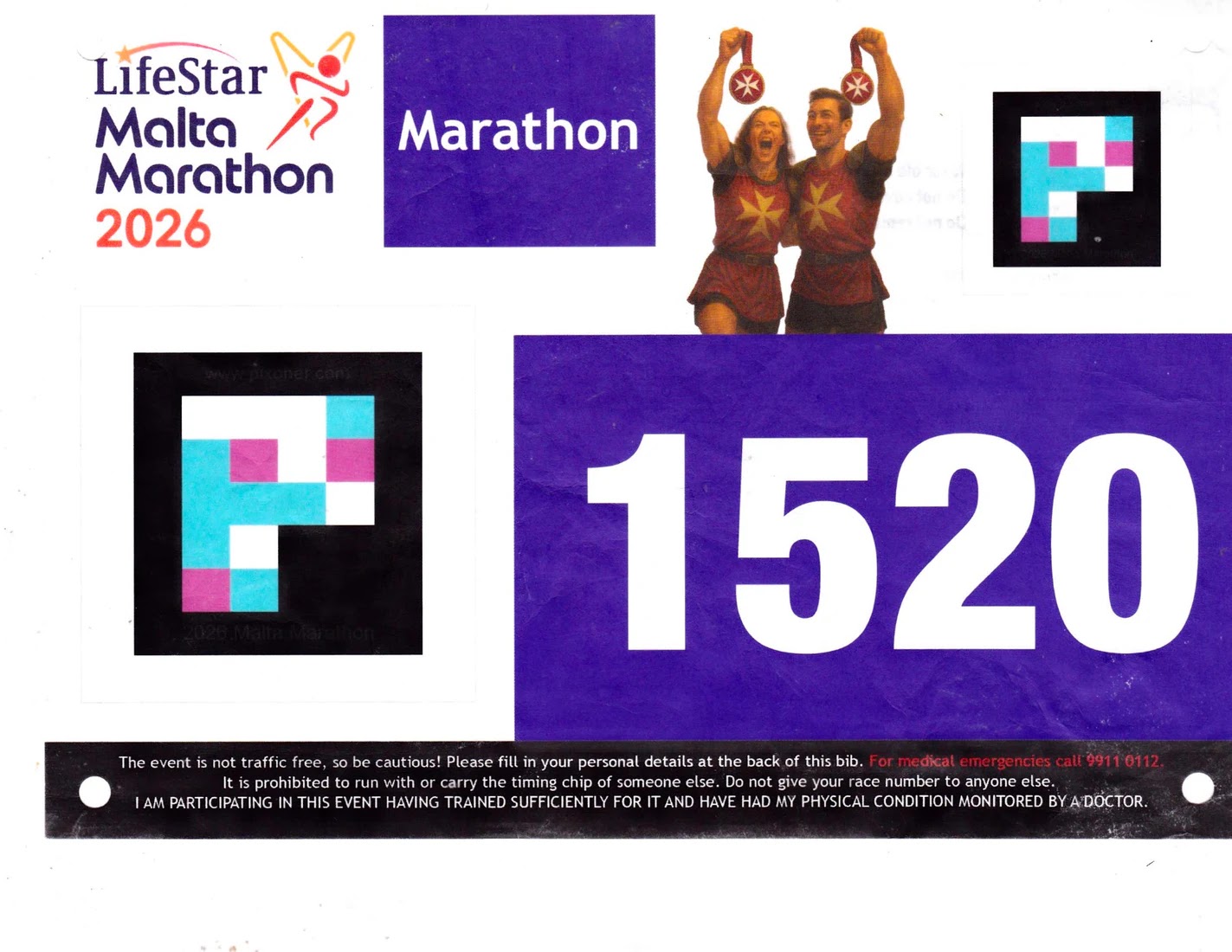 Dorsal de Malta Marathon