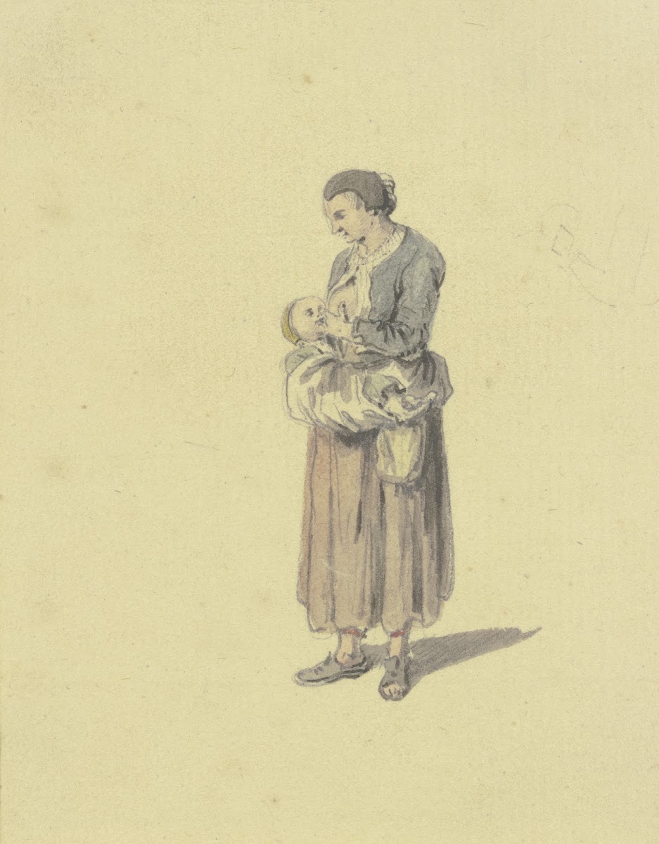 Breast feeding woman