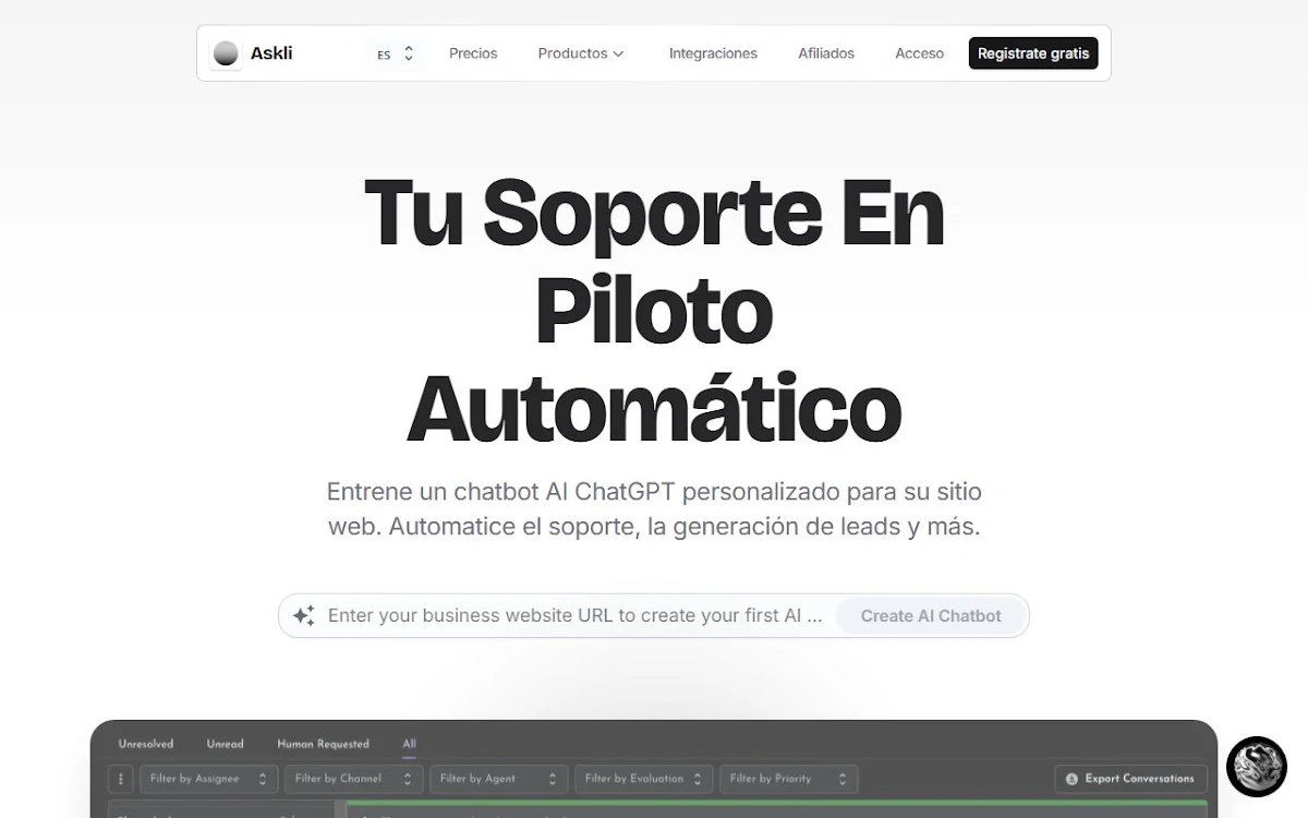 Captura de Chaindesk AI