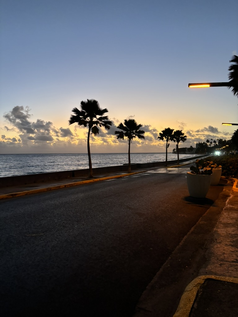 Ocean Drive at sunset, near our Ocean Park apartments