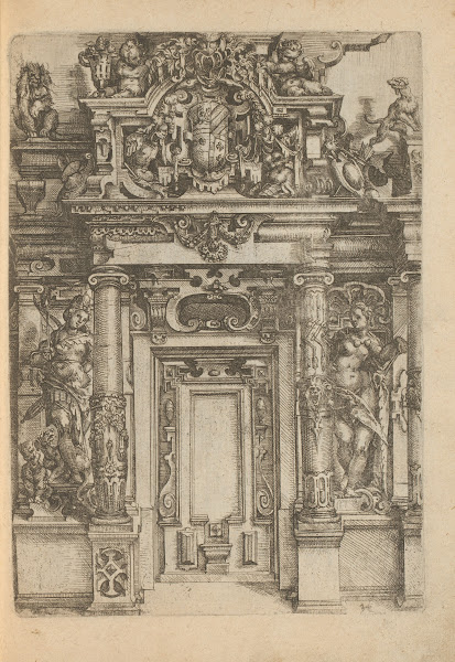 Portal With Niches Containing Statues Of Diana And Venus And At The Top A Coat O