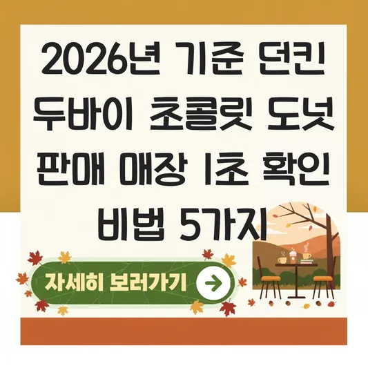 던킨 두바이 초콜릿 도넛 판매 매장 확인 방법 대표 이미지