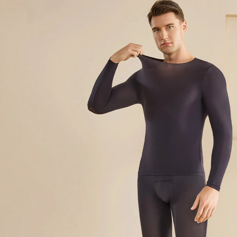 Men's Thermal Set, self-warming, round neckline